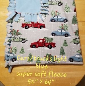 Fleece blanket handmade cars trucks and Christmas
